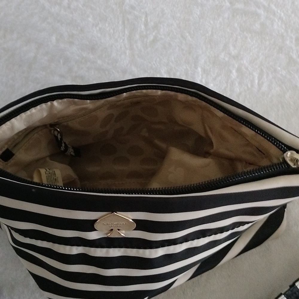 Kate Spade Black and White Striped Cross Body Bag - Picture 12 of 13
